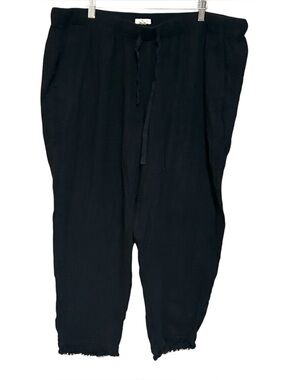 Eileen fisher XL gauze pants organic cotton drawstring stretch waist relaxed